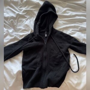 Skims Light Cozy Zip Up Hoodie in Black